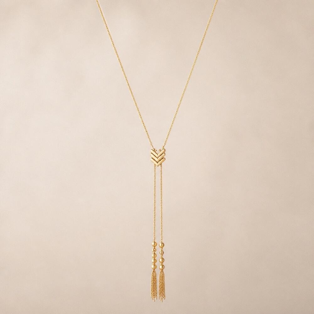 Madewell Triple Arrow Chevron Gold Toned Necklace